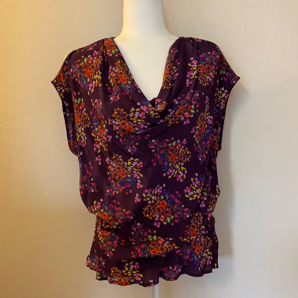 ❌SOLD❌ Petticoat Alley Purple Silk Blouse